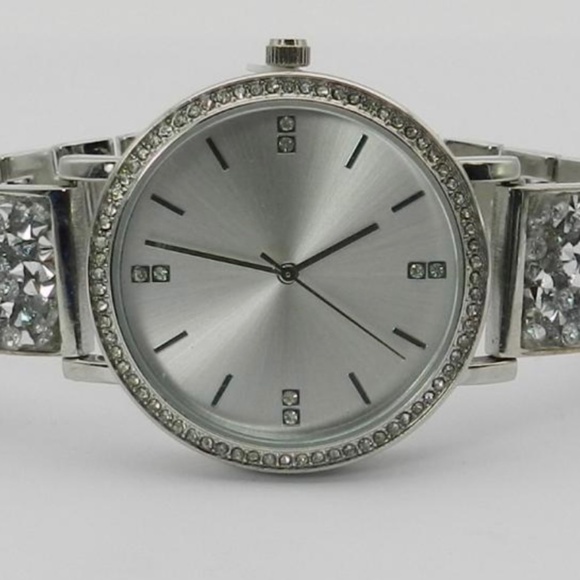 NIB Women's Druzy Stone Silver-Tone Bracelet Watch - Picture 2 of 3